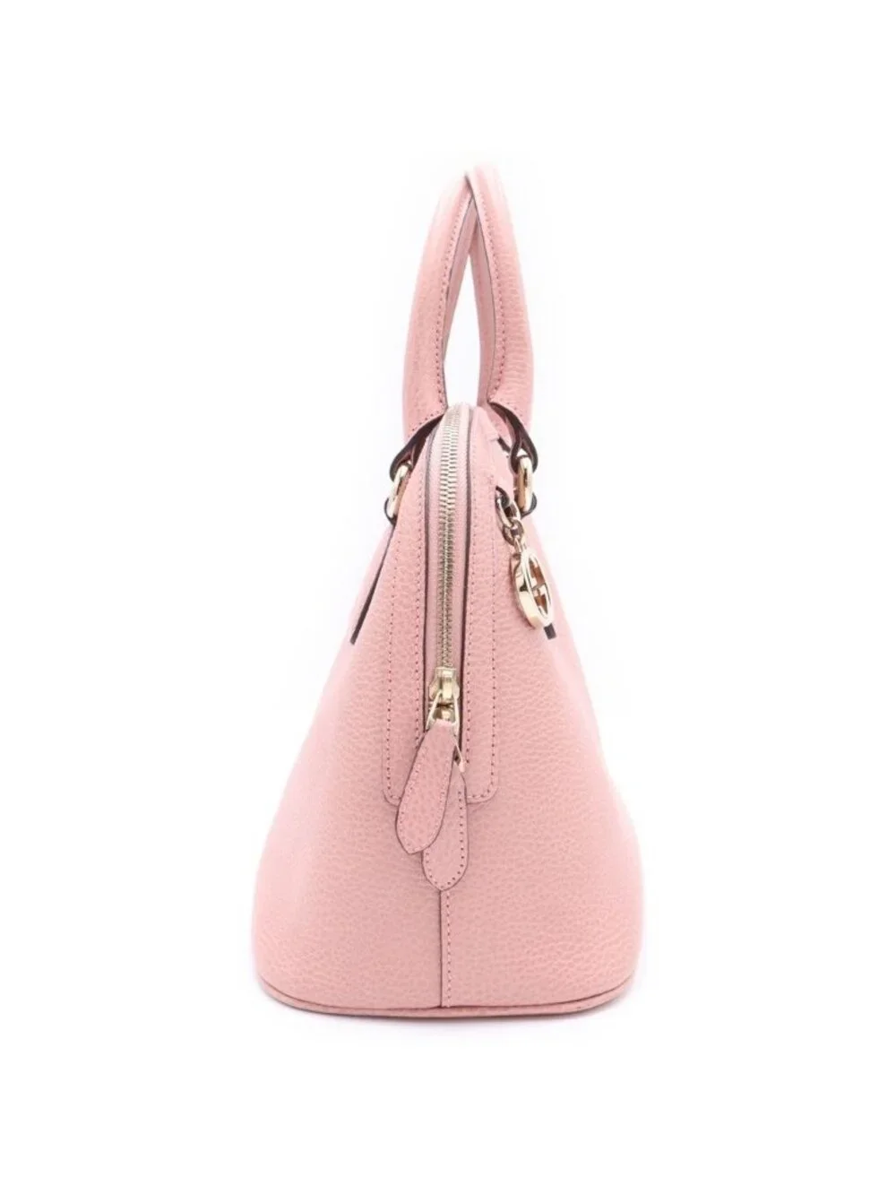 Gucci Interlocking 2-Way Shoulder Handbag Pink Leather Gold - Picture 3 of 7
